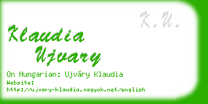 klaudia ujvary business card