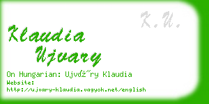 klaudia ujvary business card